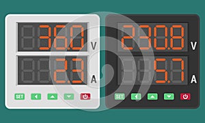 Digital volt and ampere meters
