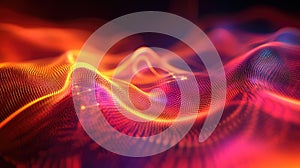 Digital particle mesh creating an abstract technology network