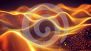 Digital particle wave flowing data technology background