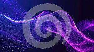 Digital particle wave representing connected data points structure