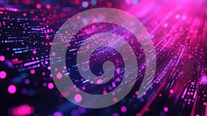 Digital data streaming across abstract technology background