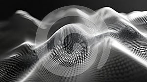 Digital particles forming abstract data wave technology network