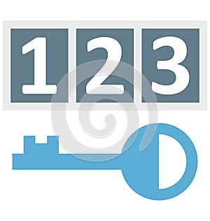 Digital Passcode Color Isolated Vector Icon that easily can be modified and edit.