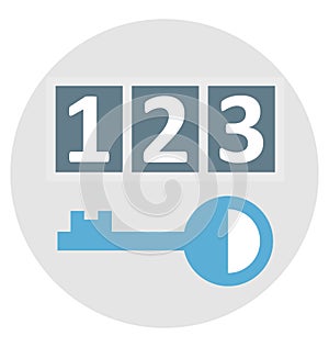 Digital Passcode Color Isolated Vector Icon that easily can be modified and edit.