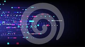 Digital password networking and binary code. Algorithm computer encoding concept. Abstract communication data transfer technology