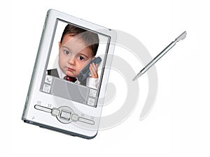 Digital PDA Camera & Stylus Over White