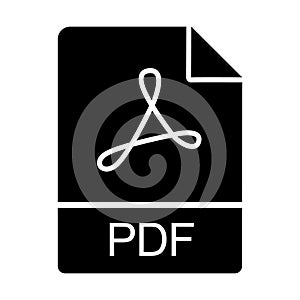 Digital pdf document Icon Isolated on Black and White Vector