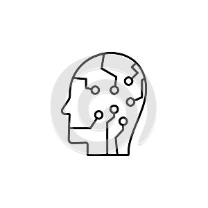 digital person icon. Element of intelligence icon for mobile concept and web apps. Thin line digital person icon can be used for