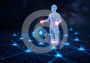 Digital person interacting with cloud network