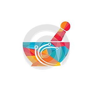 Digital pharmacy vector logo design.