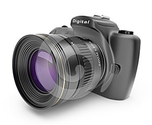 Digital photo camera. 3D Icon