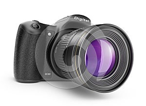 Digital photo camera. 3D Icon isolated