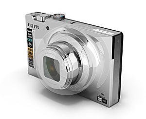 Digital photo camera isolated on white background 3d