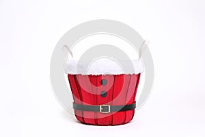 Digital Photography Background Of Red Santa Christmas Bucket Isolated On White