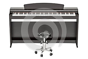 Digital piano, 3D rendering