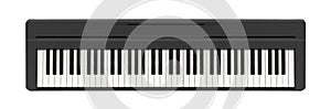 Digital piano on a white