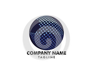 Digital Pixel Globe Logo Design Template