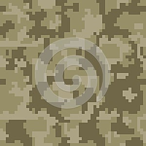 Digital pixel green camouflage seamless pattern for your design.