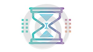 Digital Pixel Hourglass Icon Vector, vector design Generative AI
