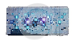 Digital Pixelated Background with Lights. Tech Data and Futuristic Display, vector design Generative AI