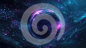 Digital planet creating global network connection data flow