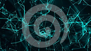Digital plexus of glowing lines and dots. Abstract background. 3D rendering. Network or connection. 3d rendering
