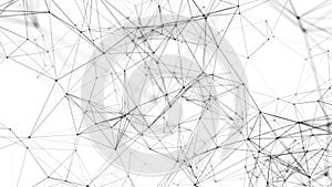 Digital plexus of glowing lines and dots. Abstract background. 3D rendering. Network or connection. 3d rendering