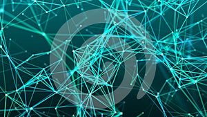 Digital plexus of glowing lines and dots. Abstract background. 3D rendering. Network or connection. 3d rendering