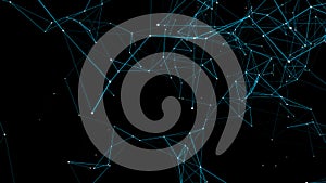 Digital plexus of glowing lines and dots. Abstract background. 3D rendering. Network or connection. Vector illustration