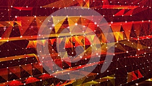 Digital plexus of glowing lines, dots and triangles. Abstract background. Connection of particles. 3D rendering