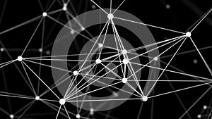 Digital plexus of white lines and dots. Abstract background. 3D rendering. Network or connection. 3d rendering