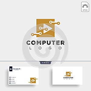 digital pointer technology creative logo template vector illustration icon element