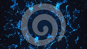 Digital polygon with points and lines connect. Technology network data connection.Futuristic cyberspace abstract background