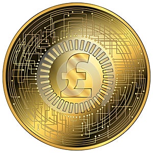 Digital Pound cryptocurrency fantasy gold token,