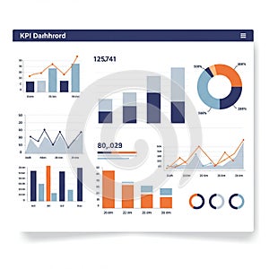A digital presentation displays various Key Performance Indicator (KPI) charts and