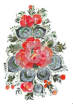 Digital print and Clip Art 2 files JPG + PNG bouquet of Flowers in russian style Volkhovskaya