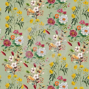 Digital print flower pattern design