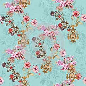 Digital print flower pattern design