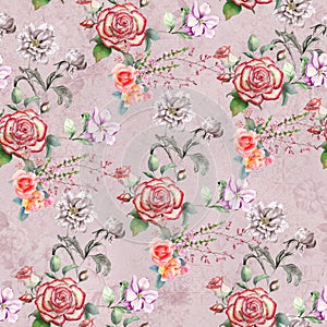 Digital print flower pattern design