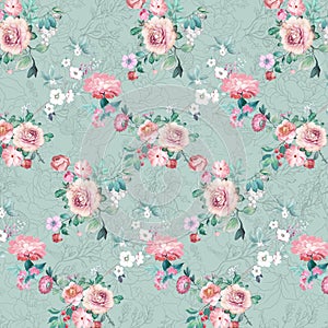 Digital print flower pattern design