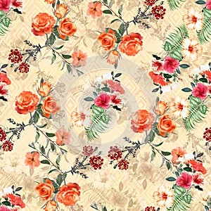 Digital print flower pattern design