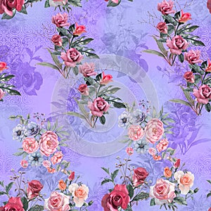 Digital print flower pattern design