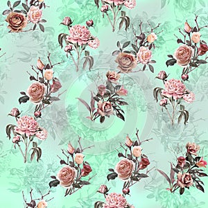 Digital print flower pattern design