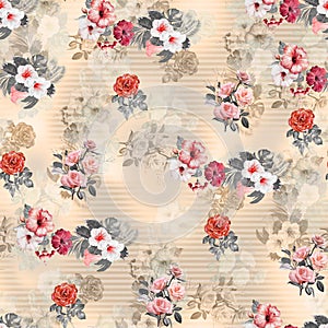 Digital print flower pattern design