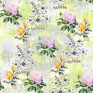 Digital print flower pattern design