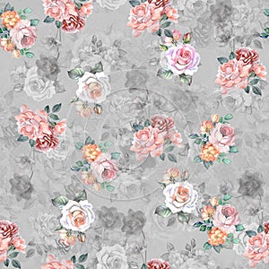 Digital print flower pattern design