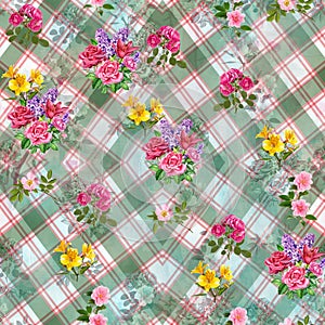 Digital print flower pattern design