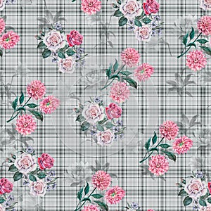 Digital print flower pattern design
