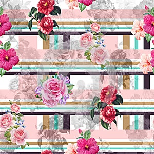 Digital print flower pattern design