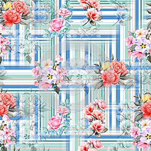 Digital print flower pattern design